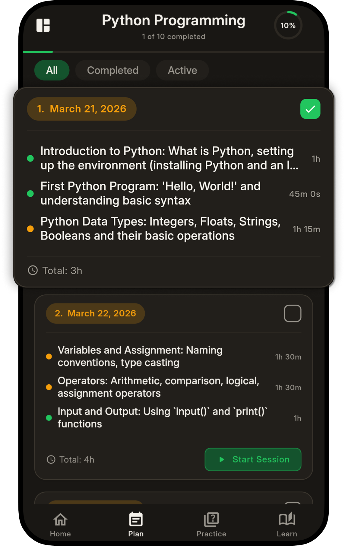 StudyLumo app — MCQ practice
