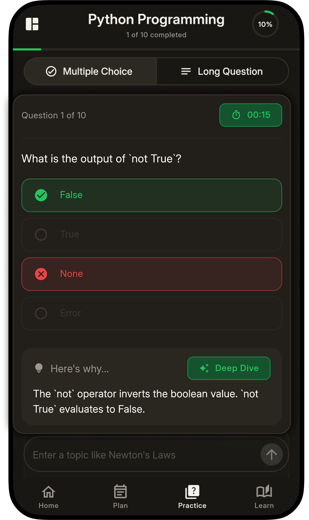 StudyLumo app — Long answer questions